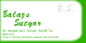 balazs sutyor business card